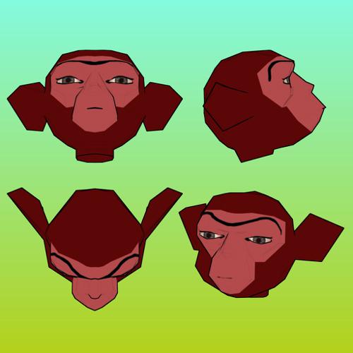 Monkey-head-for-papercraft preview image